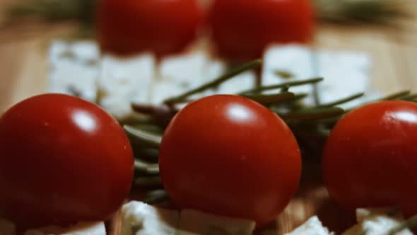 Flat Lay of Cheese and Tomatoes alt
