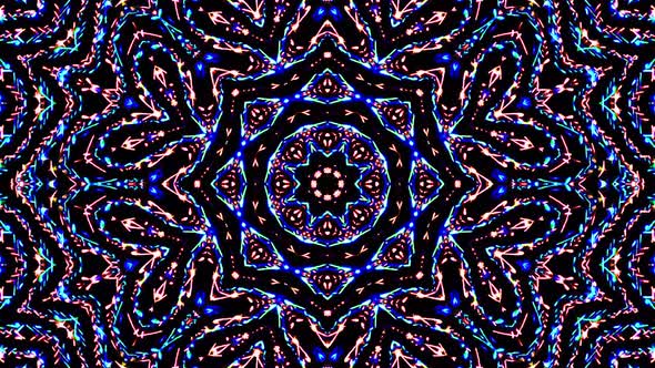 bright light that regulates colorful movements with flower shapes, black backgrounds alt