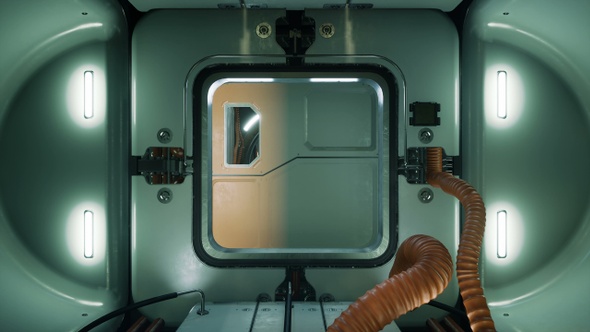 The Camera Flies Through The Spaceship Module