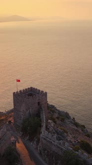Vertical Video Alanya Castle  Alanya Kalesi Aerial View alt