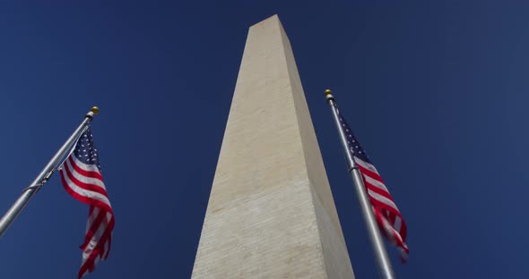 Flags Wave In Front Of The Washington Monument In DC 20B