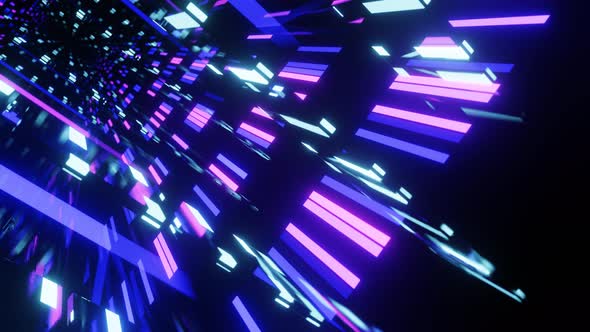 Fly Through Mirror Designs Form Tunnel Technology Cyberspace with Neon Glow alt