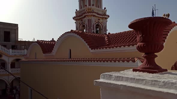  Holy Monastery of Archangel Michael Panormitis against clear blue sky alt