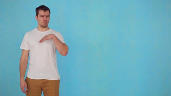 the Problem of Unpleasant Odor Male Clothespin on Her Nose alt