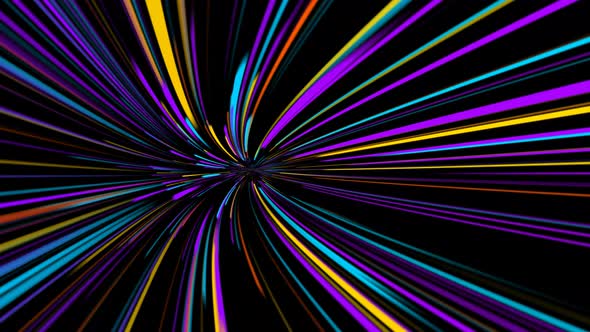 Abstract futuristic moving neon light lines