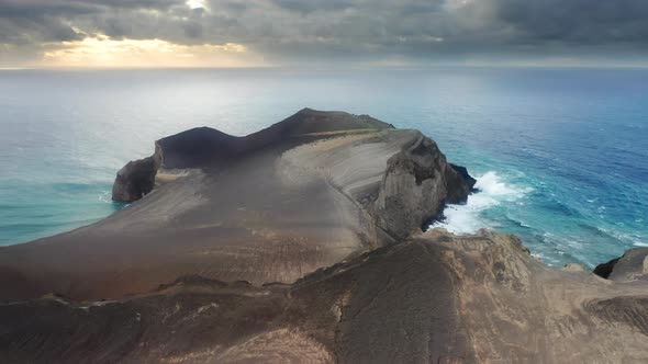 Amazing Capelinhos Volcano at Sunset Faial Island Azores Portugal Europe alt