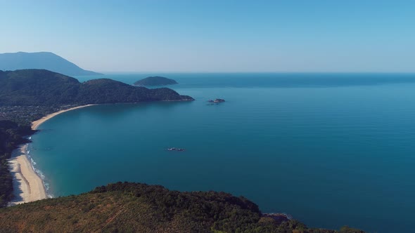 Tropical summer beach. Brazilian beach tourism landmark. alt