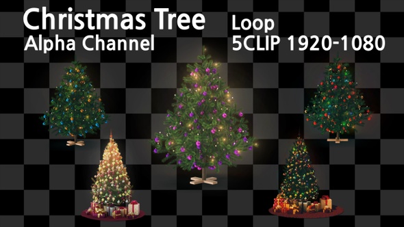 Christmas Tree 5Clip Alpha Loop