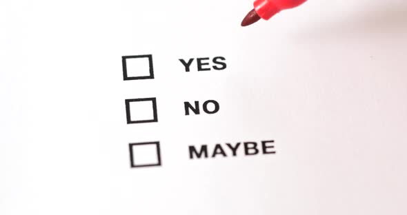 Check box of yes no maybe  alt