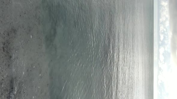 Zanzibar Tanzania  Vertical Video of the Ocean Near the Coast Slow Motion alt