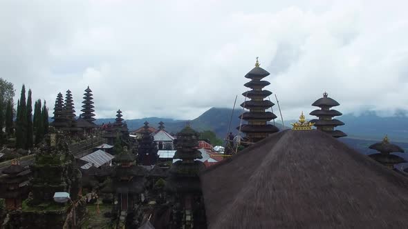 Aerial View of Ulun Danu Batur Temple near Mount Batur, Kintamani, Bali, Indonesia