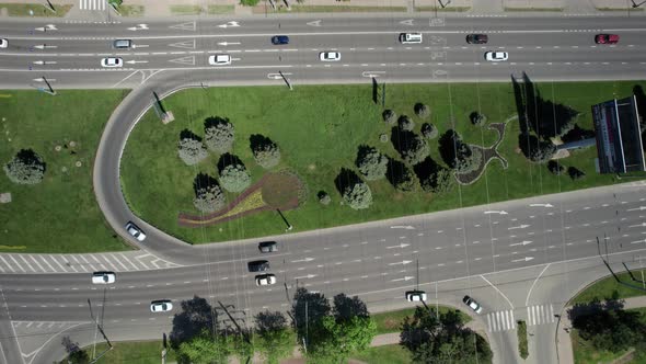 Directly Above View of Road with Traffic Road Infrastructure alt