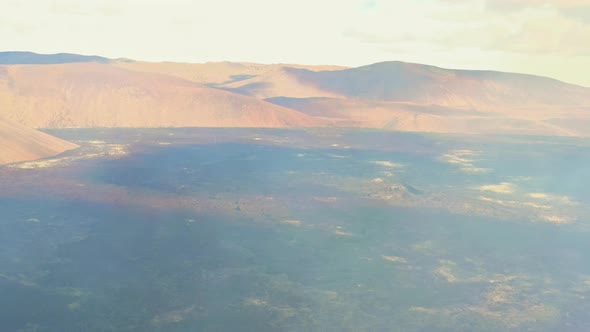 Fagradalsfjall Iceland Volcano Eruption. Aerial Drone Shot Of Dry Volcanic Plain In Iceland alt