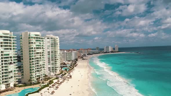 Cancun Beach Aerial View