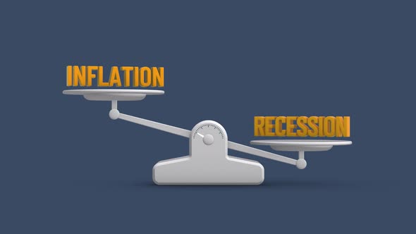 Inflation Recession Balance Weighing Scale Looping Animation, Motion ...