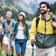 Group of People Hikers Walking in Mountains - VideoHive Item for Sale