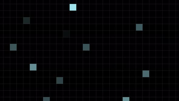 Animation of flashing white squares in a grid against a black background