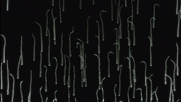 Liquid Drops falling down on glass on black background in 4k. alpha