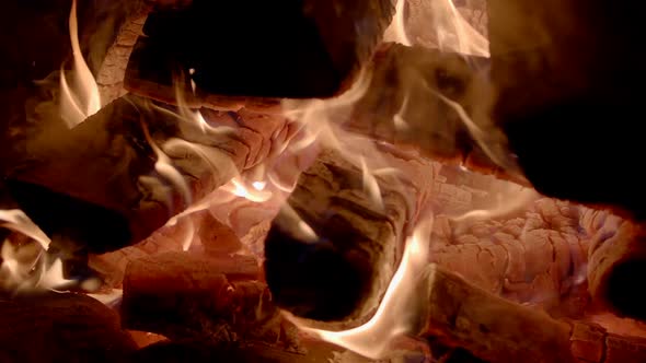 Closeup Super Slow Motion of Fire Line Isolated on Black Background alt