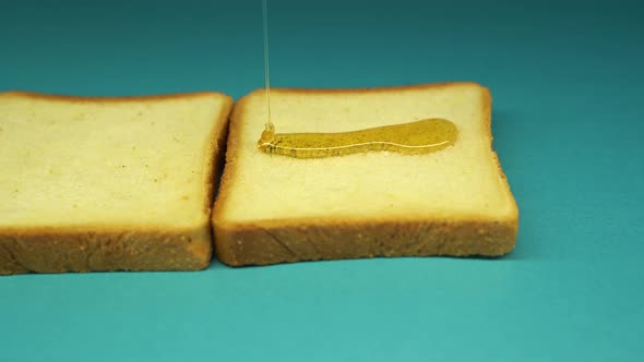 Slices of Bread with Flowing Down Honey alt