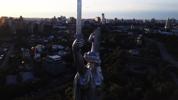Monument Motherland. Aerial. Kyiv. Ukraine alt