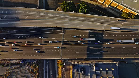 Cross Street Cars Houses Mountains and Freeway in Los Angeles alt