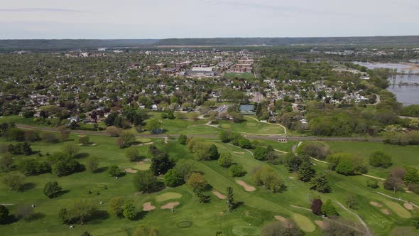 Midwest Wisconsin city with Mississippi River and wetlands surrounding the community.