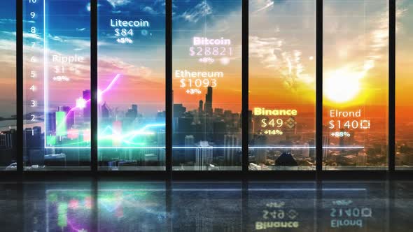 Chicago Futuristic Cryptocurrency Hologram alt