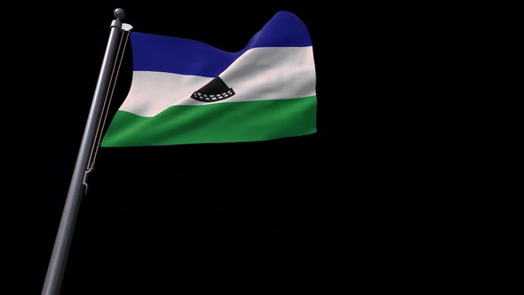 Lesotho Flag With Alpha Channel  4K alt