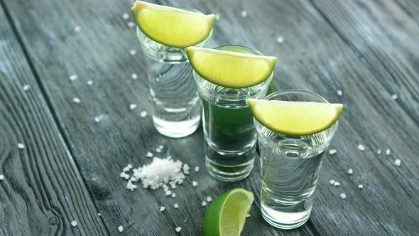 Served Glass Shots with Tequila alt