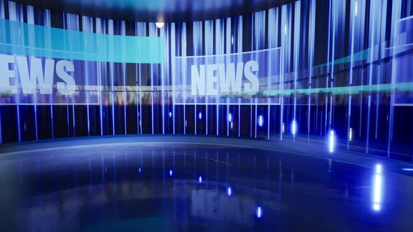 3D Virtual News Studio Background 4K alt