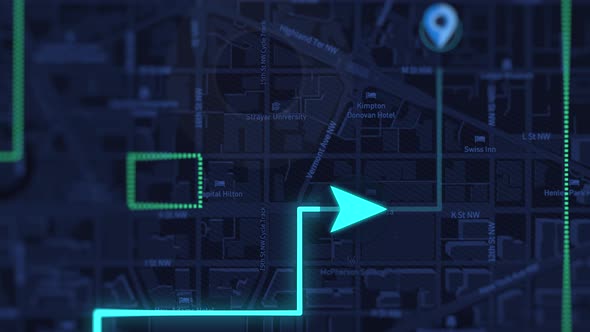 Blue Pin on Blue map Gps city map navigation alt