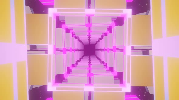 Geometric moving tunnel sci art 3d render illustration alt