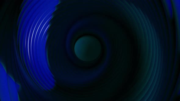 A twisted thing in abstraction is transfused from light blue to dark and so on in a circle alt