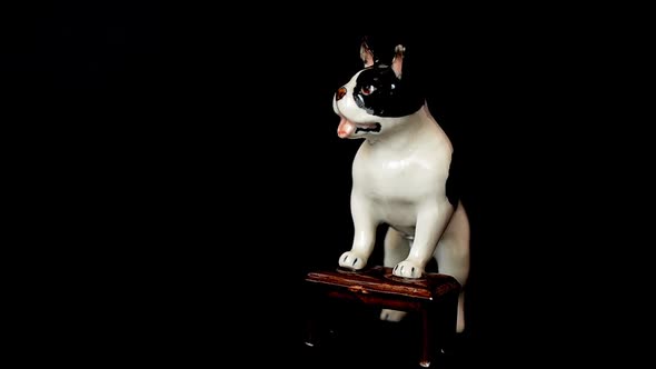 Shooting of a Statuette of a Dog alt