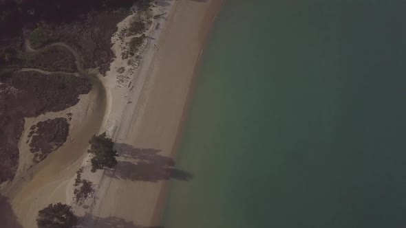 Empty beach aerial