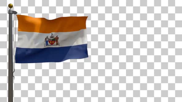Albany City Flag (New York) on Flagpole with Alpha Channel alt