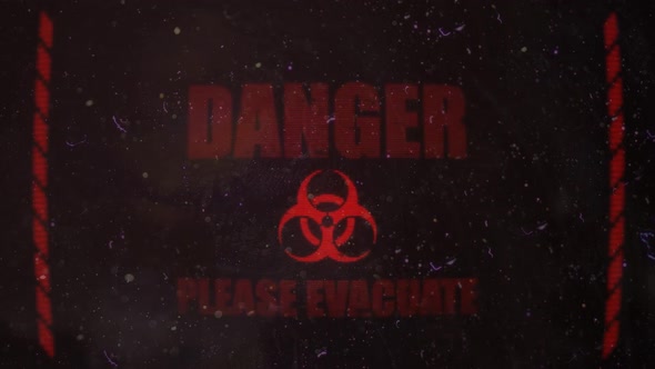 Biological Evacuation Alert Signal on an Old Dirty Screen alt