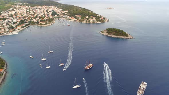 Port of Hvar in Croatia Aerial View alt