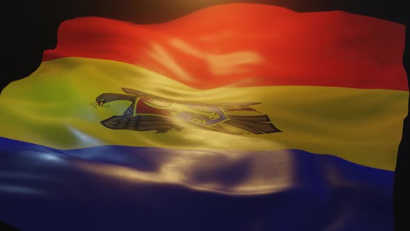 Moldova Flag Low Angle View