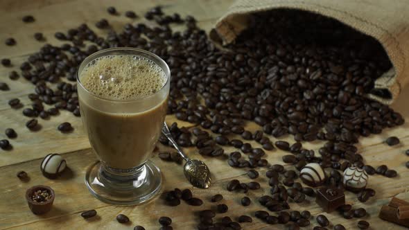 Cafe Latte Poured In Fancy Glass alt