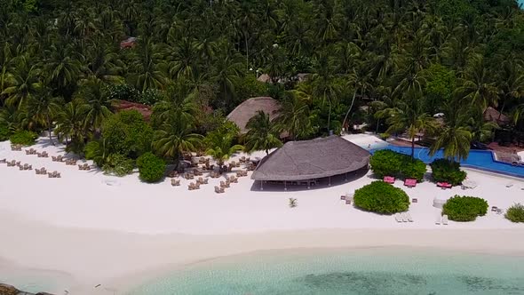 Aerial landscape of coast beach by sea and sand background alt