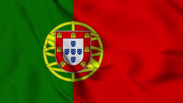 Portugal flag seamless closeup waving animation
