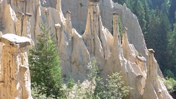 Earth Pyramids of Platten Close To Percha, Trentino Alto Adige, Italy