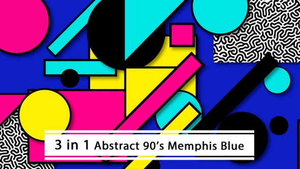 Abstract 90's Memphis Blue