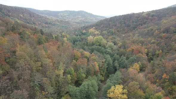 Colorful Autumn View of the Caucasus Mountains alt