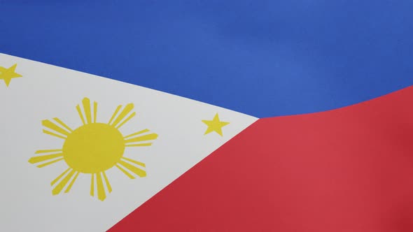 National Flag of Philippines Waving Original Colors 3D Render Republic of Philippines Flag Textile alt