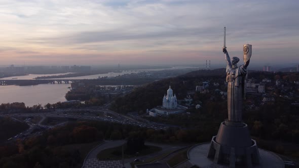 panorama of the Statue of Liberty of Ukraine