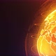 Orange Earth From Particles Rotate Around its Axis Focusing on Europe - VideoHive Item for Sale