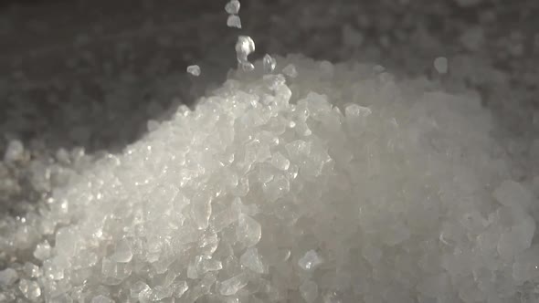Silica Gel Crystals Fall Closeup Slow Mo alt